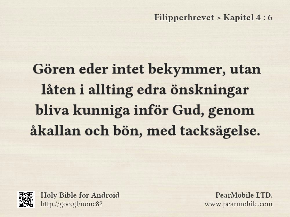 Filipperbrevet, Kapitel 4:6